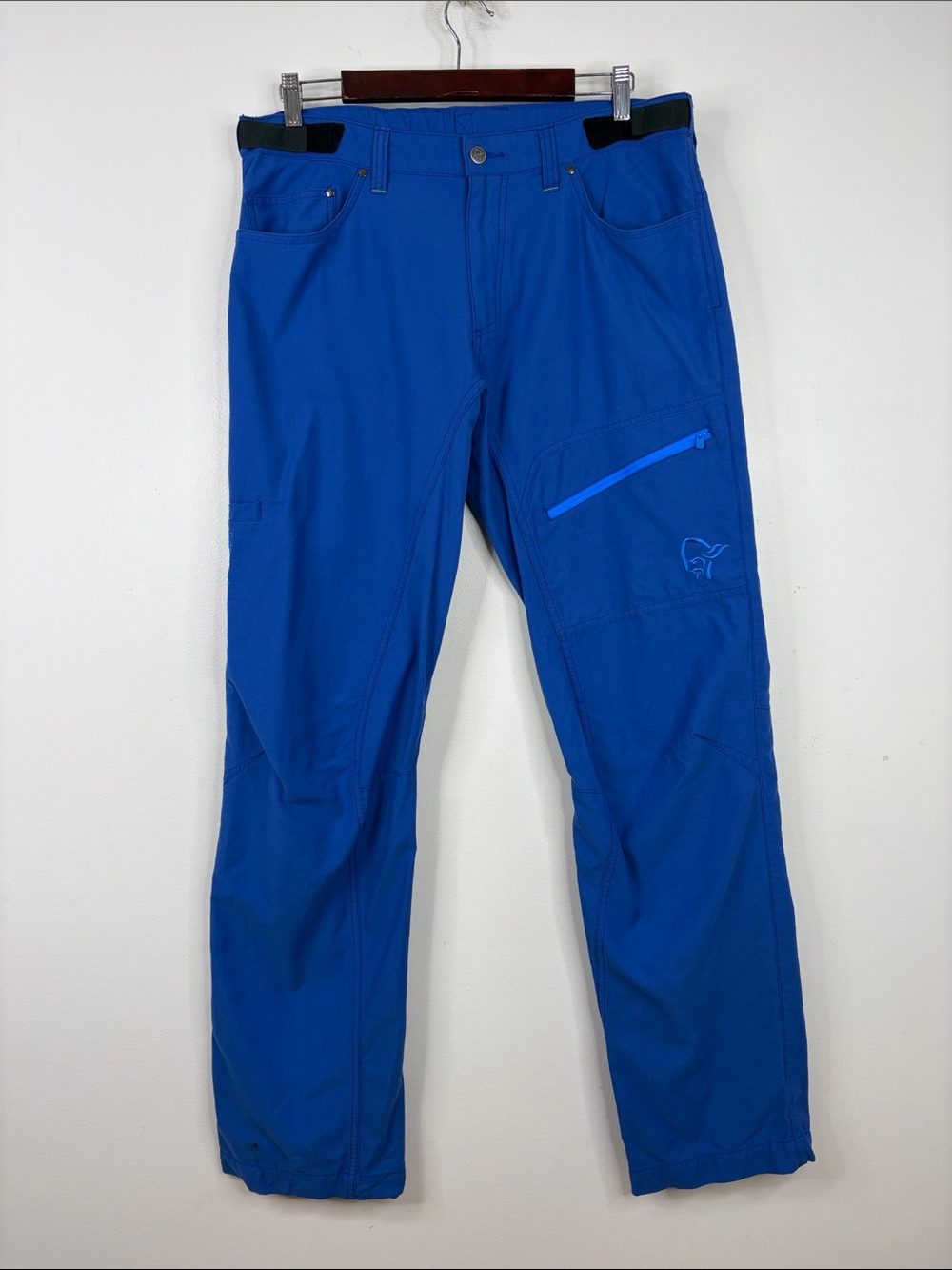 Norrona Falketind Pants Mens Large Blue Cotton Straight Leg Hiking Technical